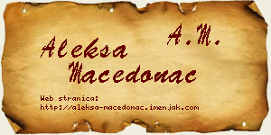 Aleksa Macedonac vizit kartica